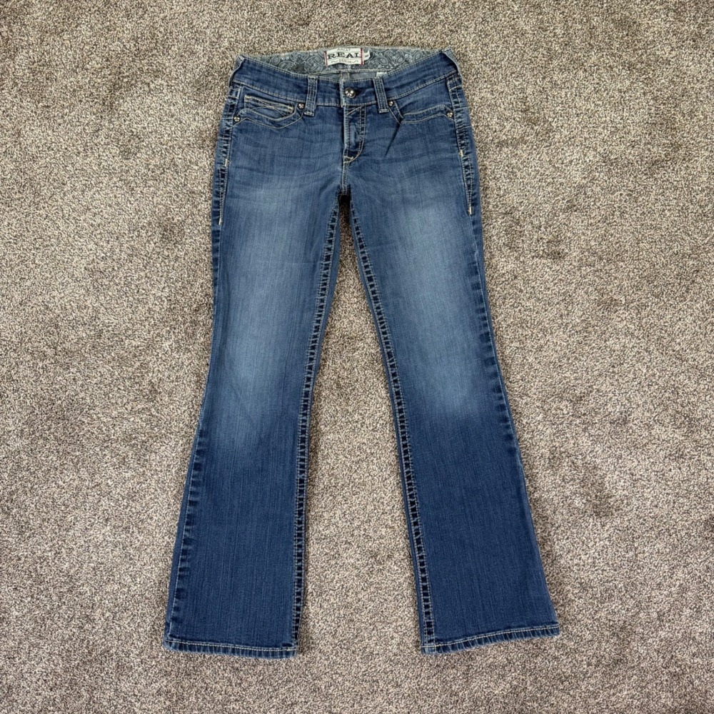 Ariat REAL Denim Womens 30R Jeans Medium Wash Bootcut Embroidered 30x31 READ